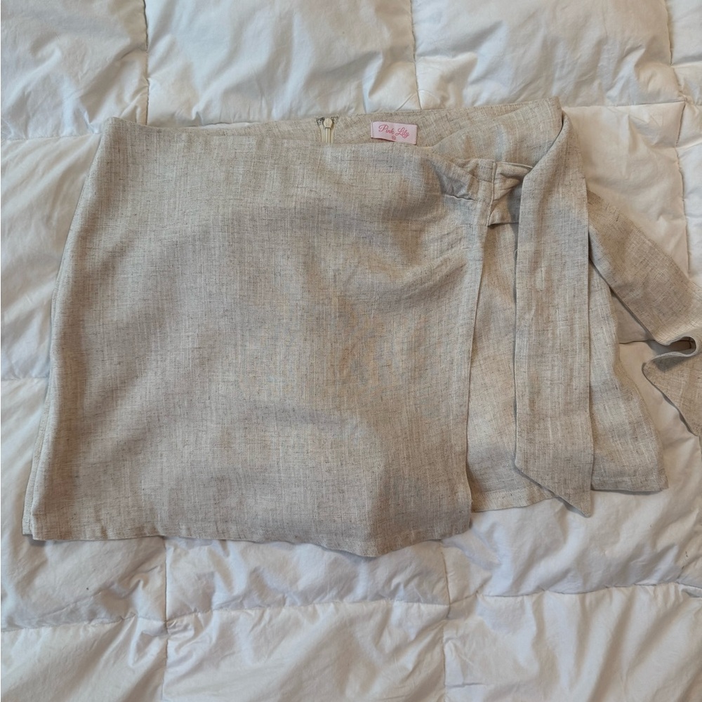 Chic Beige Wrap Skort